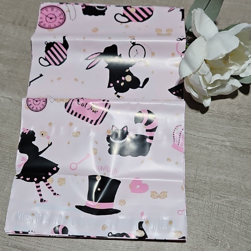 Alice in Wonderland Themed Poly Mailers